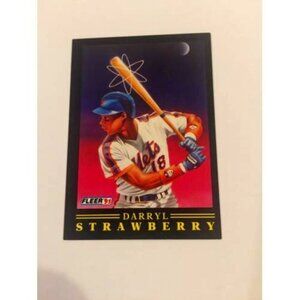 1991 Fleer Pro-Vision #12 Darryl Strawberry New York Mets (033)